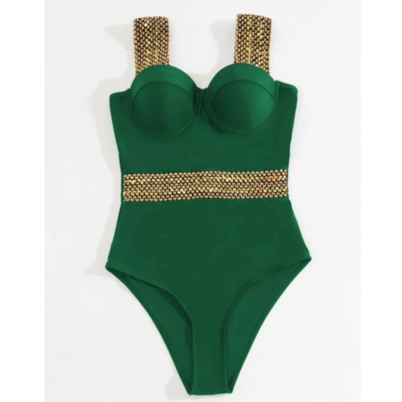 Boho Braided Strap One Piece Monokini Swim Beach LAST FEW - Picture 3 of 11